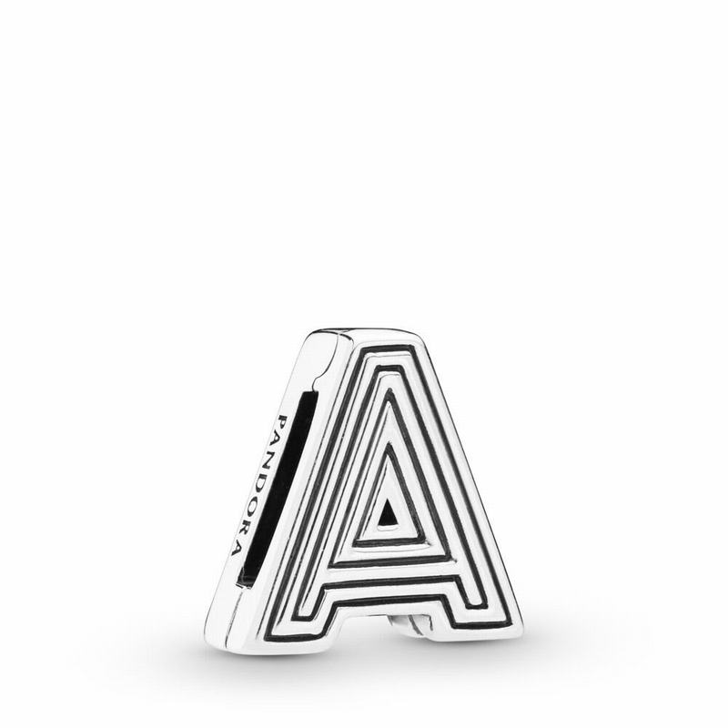 Pandora Reflexions™ Letter A Clip Charm - Sterling Silver/Silicone - Canada | RB9938BI